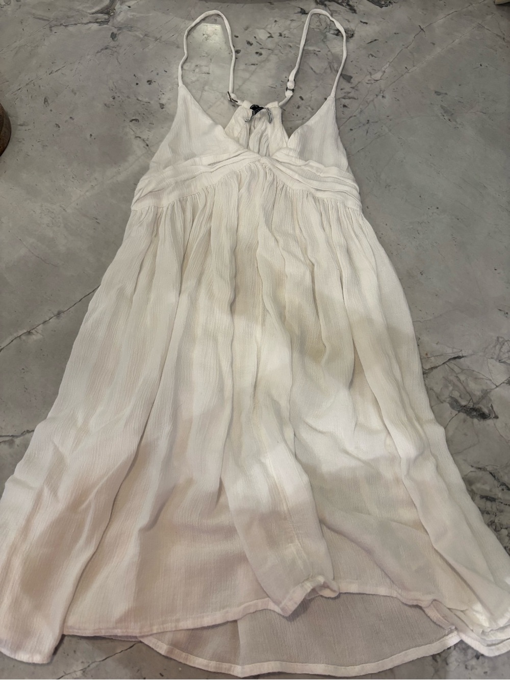 O'Neill White Spaghetti-Strap Mini Dress
